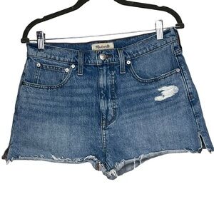 Madewell Blue Denim High-Rise Cutoff Jean Shorts